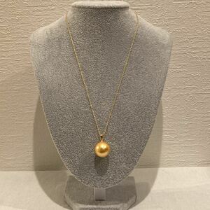 1円スタート パール ネックレス 18K Gold Plated 18KGP 鍍金 真珠 ゴールド necklace 46㎝ レディース メンズ ユニセックス 128