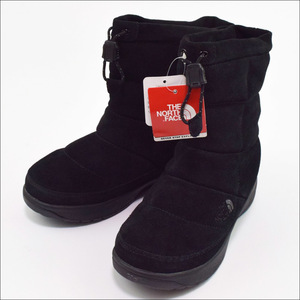 未使用 THE NORTH FACE ノースフェイス W Nuptse Bootie SE Leather ヌプシ ブーティー SE レザー 撥水防水 ブーツ 23cm ブラック NFW51980