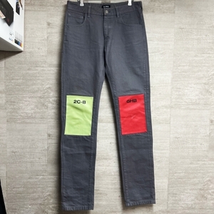 RAF SIMONS Raf Simons 182-310 18AW Regular fit jeans with patches Denim pants gray size30 [ middle eyes black B11]