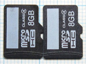 ★micro SDHC メモリーカード ８GB ２枚 中古★送料６３円～