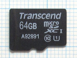 ★Transcend micro SDXC メモリーカード ６４ＧＢ 中古★送料６３円～