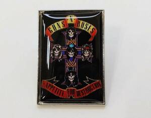 送料無料　ガンズ&ローゼス　ピンブローチ　バッジ　アペタイト　スカル　GUNSNROSES　ロックバンド　スマアク