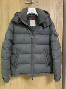 極美品 MONCLER モンクレール モンジュネーブル サイズ1 S M D20914033805 ライトグレー ダウン ジャケット ウール