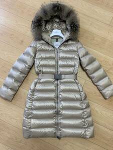 定価約30万円 MONCLER モンクレール ロング ダウン コート ファー 1 S TINUVIEL レディース 国内正規品