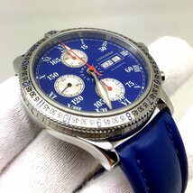 LONGINES ロンジン 【5441D】 リンドバーグ クロノグラフ デイデイト L2.618.4 自動巻き オートマチック 腕時計 レザーベルト シルバー_画像4