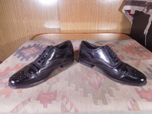 ■ビンテージ■FLORSHEIMフローシャイム■内羽根ウィングチップ黒US10.5E■28.5cm小窓ロゴ