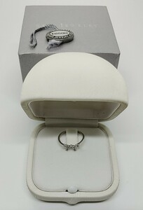 美品 スタージュエリーK10 WG ダイヤリボンリング 0.03CT STAR JEWELRY