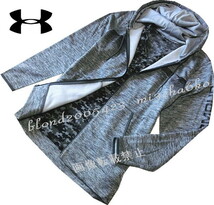 ■新品【UNDER ARMOUR】アンダーアーマーArmour Fleece保温 左腕BIGロゴ フルジップ パーカージャケット■GR/L_画像1