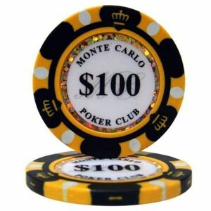 25枚セット $100 ポーカーチップ モンテカルロ カジノ コイン クレイ プラスチック ゴルフ ボール マーカーグリーンマーカー ギャンブル