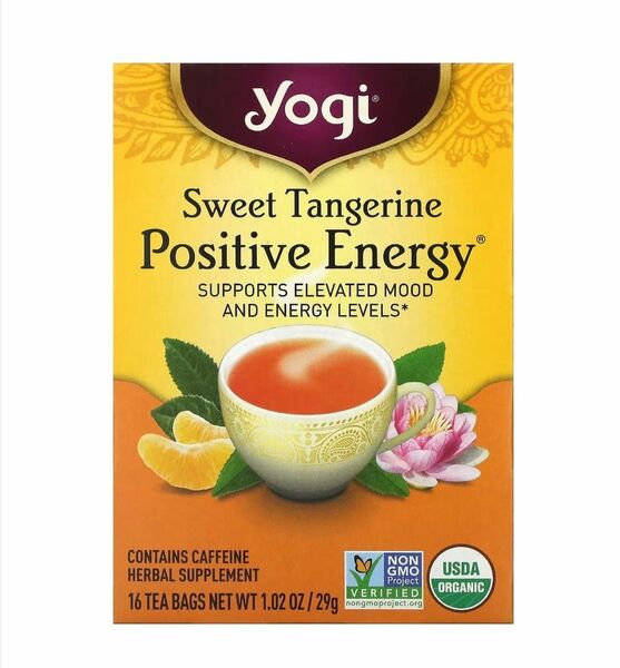 ヨギティー Yogi tea オーガニック ポジティブエネルギー スイートタンジェリンお試し6包 オレンジの香りの美味しいお茶