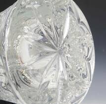 ◆(TD) 硝子製 花瓶 高さ：約25cm Aderia Crystal 24％Pbo アデリア クリスタル フラワーベース 花器 インテリア雑貨_画像9