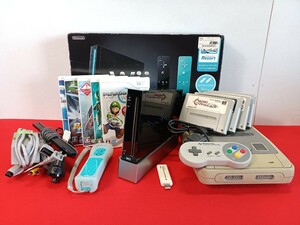 11723-04★任天堂/Nintendo wii(RVL-001)本体+スーパーファミコン(SHVC-001)＋各ソフト/マリオカート/ポケモン他色々おまとめセット★