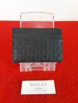 11568-00★GUCCI/グッチ GG柄 カードケース パスケース 黒 ブラック★_画像1