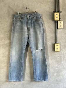 90s 90年代 95年 ビンテージ リーバイス 501 levis ストレート デニム ヒゲ ジーンズ USA 古着 ボタン裏501 W33