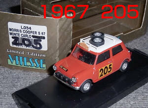  traffic company manufactured 1/43 MORRIS COOPER S 1967 Monaco 205 number MINI Mini Cooper Morris L034 S67 Monte Carlo 