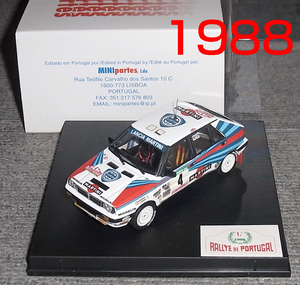 RP1988 別注 1988 1/43 ランチア デルタ インテグラ―レ MARTINI 4号 ビアシオン TAP ポルトガル ラリー　優勝 LUNCIA DELTA