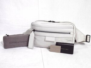 ◆超美品◆BOTTEGA VENETA ボッテガヴェネタ*本革/カーフレザー*ボディバッグ*クロスボディ*ロゴ入り*メンズ*ウエストバッグ*保存袋/取説