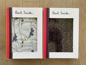 即決！ポールスミス！PAUL SMITH 布帛トランクス 2枚組 ハート柄 ブラック&恐竜柄 グリーン L