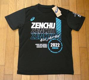 （物40）アシックス　2022年全中大会記念Tシャツ　2033B618　黒青　メンズXL　アウトレット品