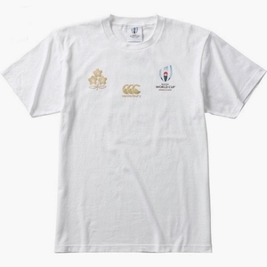 (物36) カンタベリー　綿100％　ラグビーワールドカップ2019 　日本代表 　ベスト8記念Tシャツ 　VWT39455 　白　メンズL