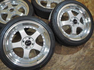 ★人気★195/45R17 6.5J+45 4H100 新品 逆ゾリ 深リム タイヤセット 1台分 ヤリス アクア カローラ フィット スイフト キューブ ノート SL