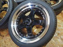 ★人気★195/45R17 6.5J+45 4H100 新品 逆ゾリ 深リム タイヤセット 1台分 ヤリス アクア カローラ フィット スイフト キューブ ノート SL_画像8