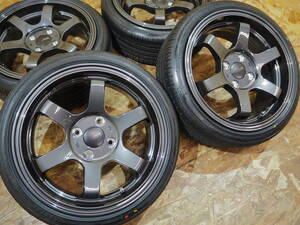 ★引っ張り★165/45R15 6.5J+38 4H100 人気 新品 深リム 逆ゾリ 1台分 ハイゼット アクティ キャリー エブリイ 軽トラ 軽四 カスタム GM