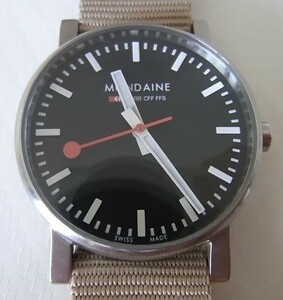 ◆MONDAINE(SWISS MADE)　クオーツ腕時計　男性用