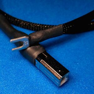 平編み錫メッキ銅線仕様オリジナルアース線 片側USB B端子 1.6〜2.0m