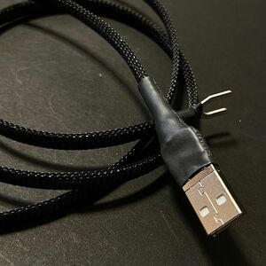 平編み錫メッキ銅線仕様オリジナルアース線上位グレード片側USB A端子 1.6〜2.0m