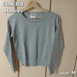 GLACIER Honeys ビジュー付き トップス(M)