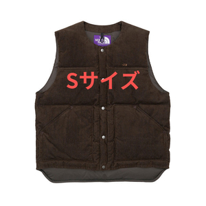 S【完売品】22AW ノースフェイス パープルレーベル THE NORTH FACE PURPLE LABEL Corduroy Down Vest コーデュロイ ダウン ベスト ブラウン