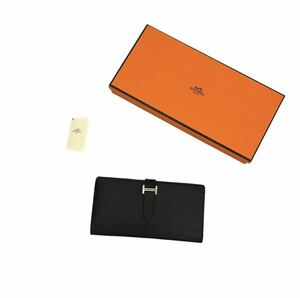 早い者勝ち HERMES エルメス ベアンスフレ ヴォーエプソン 長財布 ブラック 黒 シルバー金具 刻印あり 男女兼用