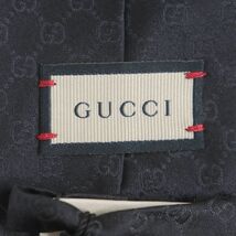 未使用品▼2022年製 GUCCI グッチ 456520 モノグラム GG柄 シェリーライン シルク100% ネクタイ ブラック 伊製 メンズ 正規品 タグ付き_画像6