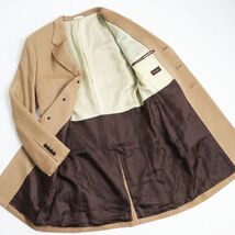 極美品●Paul Smith COLLECTION ポールスミスコレクション キャメル100％ ヘリンボーン柄 チェスターコート キャメル L 日本製 正規品_画像3