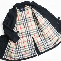 良品●BURBERRY LONDON バーバリーロンドン 裏地ノバチェック柄 ベルト/ライナー付き シングルトレンチコート ブラック M 日本製 正規品_画像3