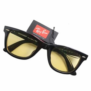  не использовался товар *Ray-Ban RayBan WAYFARER/ Wayfarer 0RB2140F желтый линзы солнцезащитные очки / I одежда черный 52*22 150 раз ввод 