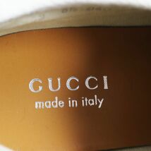 美品●GUCCI グッチ 574853 GGキャンバス エスパドリーユ/スリッポン/シューズ ネイビー×ベージュ 6 1/2 イタリア製 メンズ_画像9