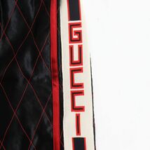 極美品●GUCCI グッチ 538250 サテン生地 サイドロゴ ショートパンツ/ハーフパンツ ボルドー×ブラック 46 イタリア製 正規品 メンズ_画像5