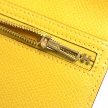 美品▼HERMES エルメス ベアン クラシック ヴォ―エプソン レザーウォレット/2つ折り長財布 ジョーヌ/JAUNE ゴール金具 仏製 □G刻印 箱付_画像7