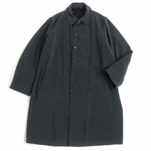 美品□ARMANI COLLEZIONI/アルマーニ コレッツィオーニ ロゴボタン ステンカラーコート/ロングコート グレー 48 イタリア製 正規品 メンズ