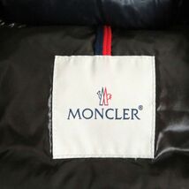 美品□2017年製 MONCLER/モンクレール TIB GILET ロゴワッペン付き WZIP×スナップボタン ダウンベスト/ジレ ネイビー 1 国内正規品 メンズ_画像7