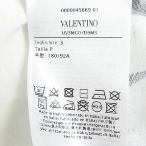 美品□2020年製 VALENTINO/ヴァレンティノ コットン100％ クルーネック 薄手 半袖 ロゴTシャツ/カットソー ホワイト S イタリア製 正規品の画像6