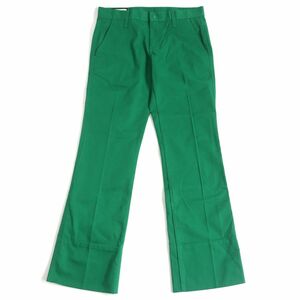 未使用品□20SS GUCCI/グッチ 623225 Bootcut Trousers ロゴレザーパッチ ブーツカットパンツ/フレアパンツ グリーン 32 イタリア製 正規品