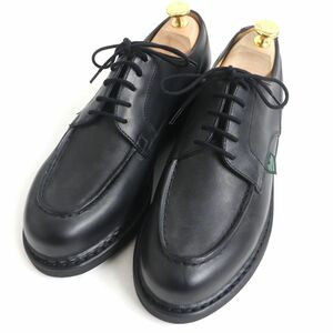 未使用品□Paraboot/パラブーツ 710709 シャンボード Uチップ LISSE リス カーフレザー モックトゥシューズ ブラック 6 1/2 仏製 メンズ