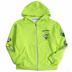 美品□22AW CHROME HEARTS/クロムハーツ MATTY BOY プリントデザイン ダガージップ パーカー/フーディー ライムグリーン M USA製 メンズ