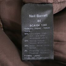 極美品◆Neil Barrett ニールバレット オーバーサイズフィット ロゴボタン・ベルト付 モヘア混 ウール ロングチェスターコート 茶 44 伊製_画像8