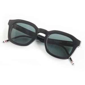 極美品□THOM BROWNE/トムブラウン TBS412 トリコロール ウェリントンフレーム サングラス/アイウェア ブラック 48□23.5-147 日本製 箱付