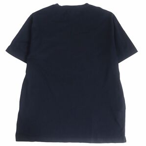 美品□HERMES/エルメス 自転車 プリントデザイン コットン100％ クルーネック 半袖 Tシャツ/カットソー ネイビー 正規品 イタリア製 メンズの画像3