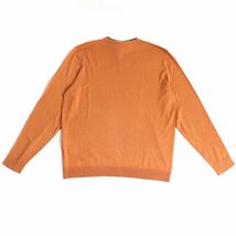 極美品◆ARMANI COLLEZIONI アルマーニ コレツィオーニ シルク×キャメル Vネック ニット/セーター オレンジ 54 メンズ 正規品_画像3